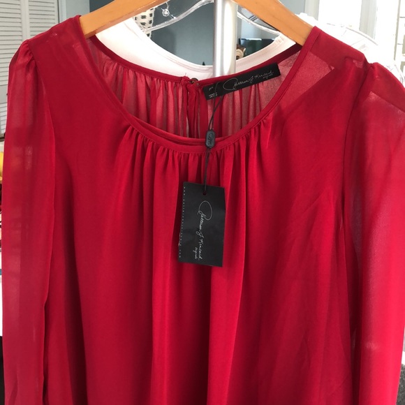 NWT Patterson J. Kincaid Sheer Blouse - Picture 9 of 13